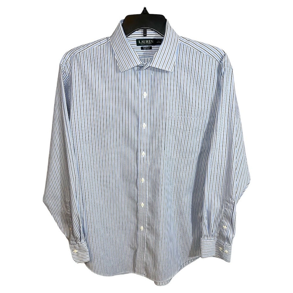 Lauren Ralph Lauren Dress Shirt Men’s Size 17.5 34/35 Blue Non Iron Button Front